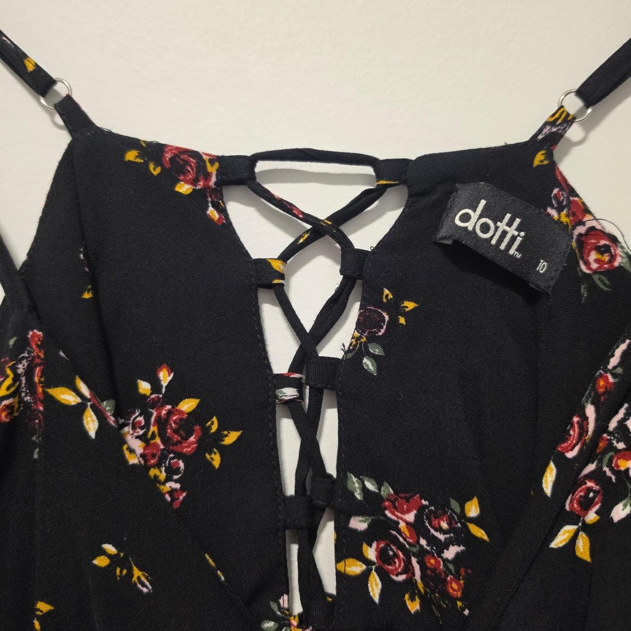 Dotti Black Floral Mini Dress — photo 8 of 8
