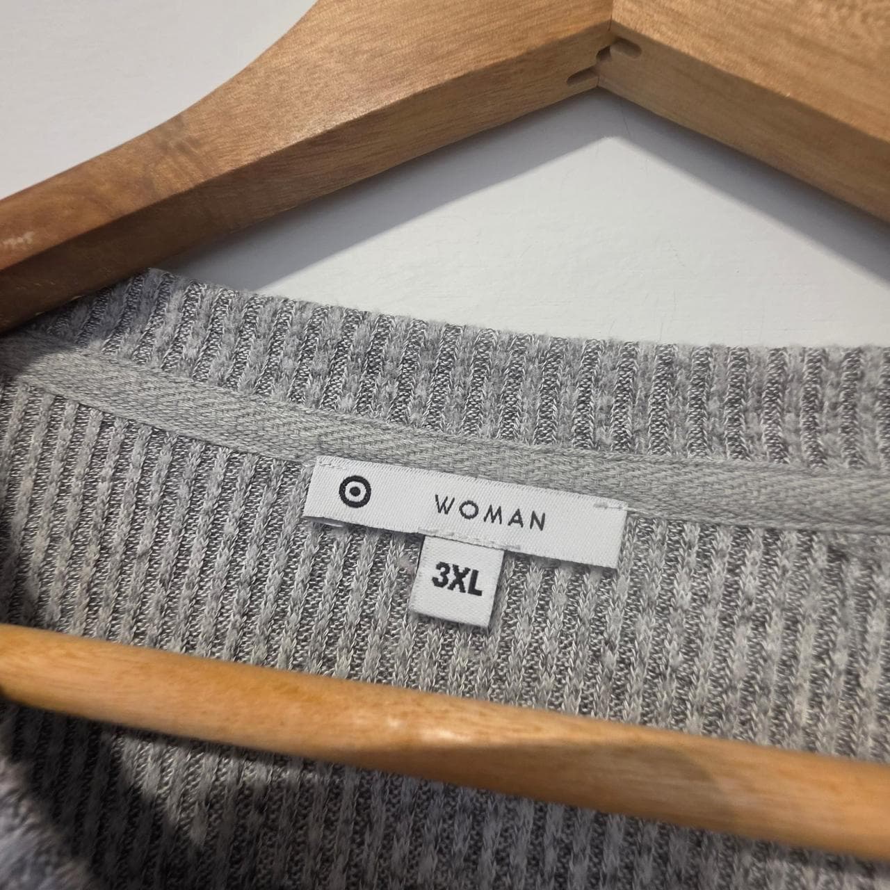 Target Grey Ribbed Knit Sweatshirt โ photo 3 of 4