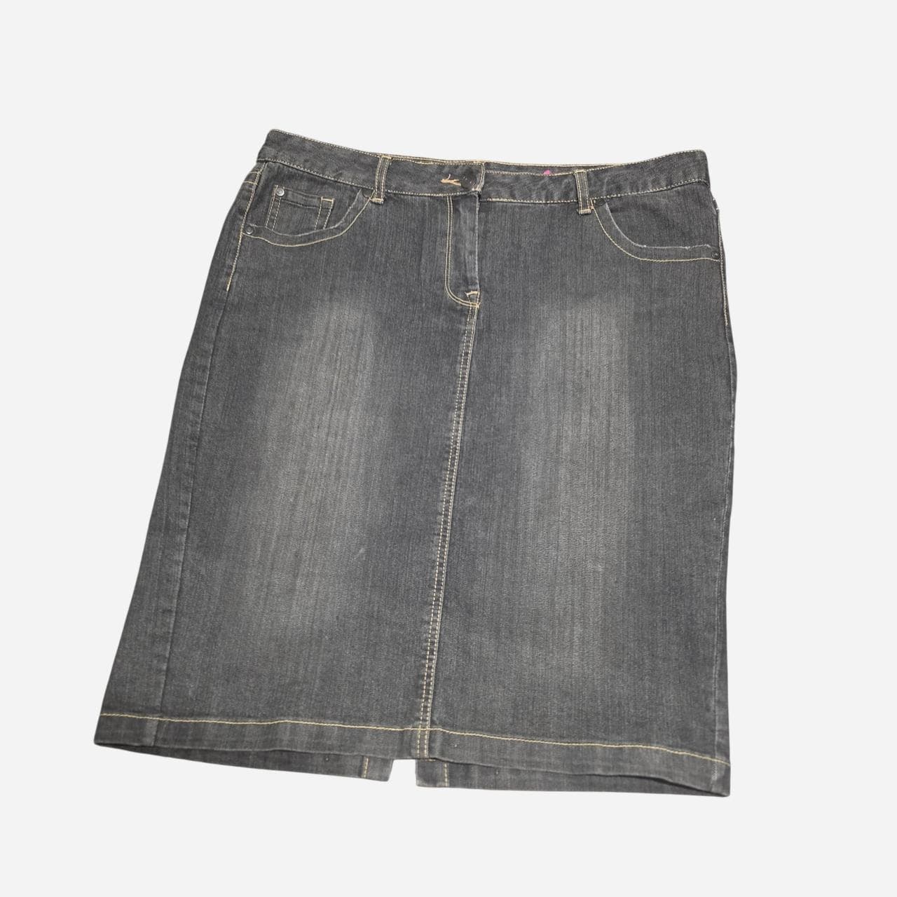 Y2K Navy Denim Skirt With Beaded Pockets โ photo 1 of 6