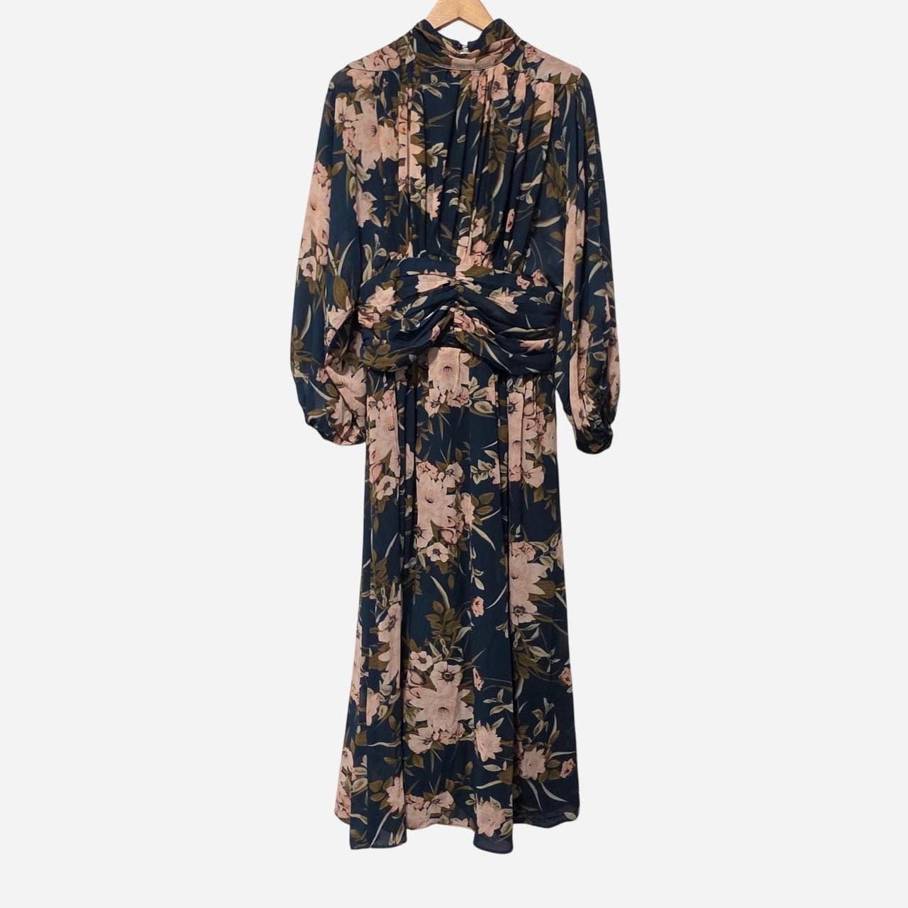 Esther & Co Deep Green Floral Long Sleeve Maxi Dress โ photo 2 of 8