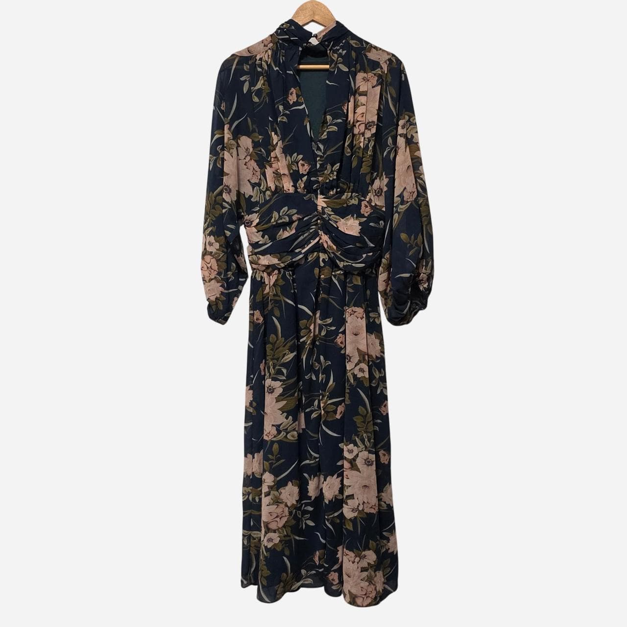 Esther & Co Deep Green Floral Long Sleeve Maxi Dress โ photo 4 of 8