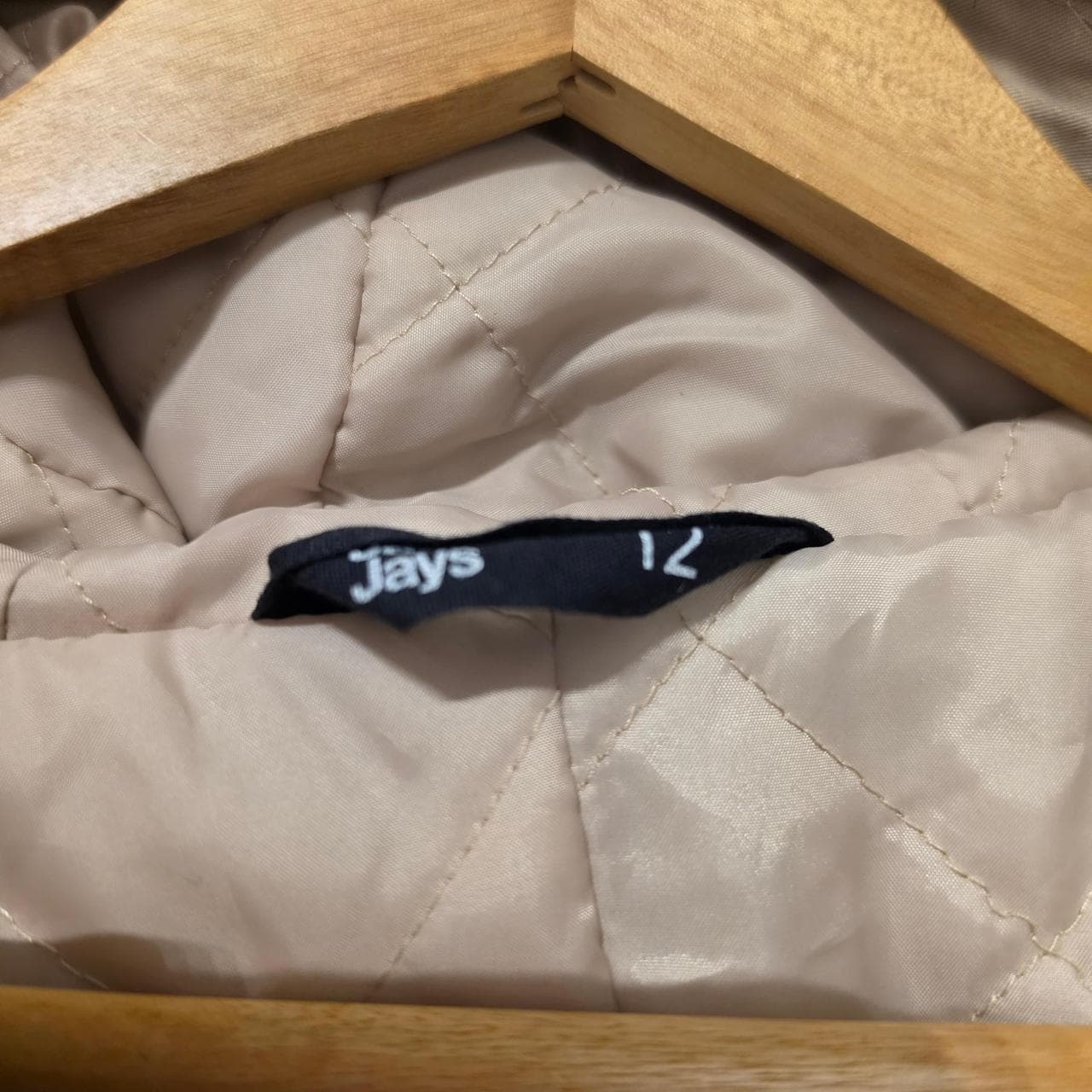 Jay Jays Tan Quilted Diamond Pattern Winter Parka With Fur Hood β photo 5 of 7