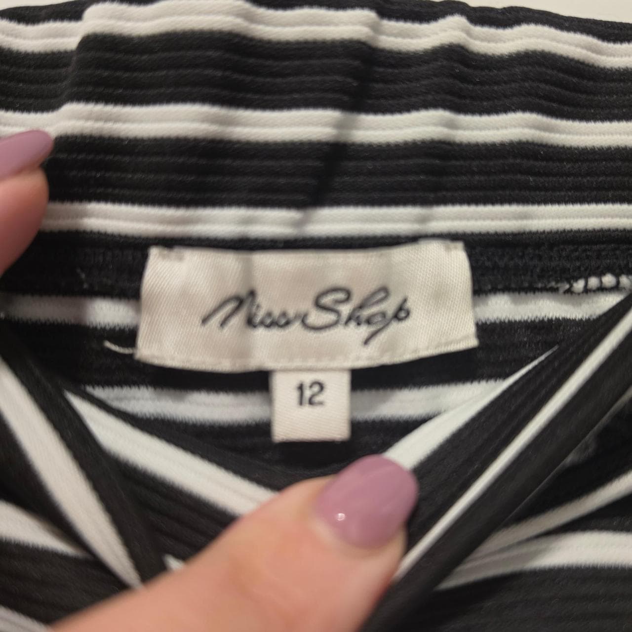 Miss Shop Black And White Striped Midi Skirt โ photo 3 of 5