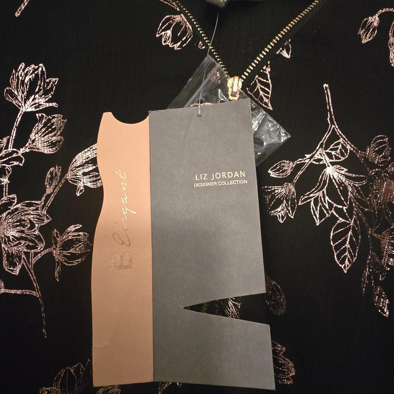 le urban mesh tunic black rose gold floral foil print β photo 7 of 8