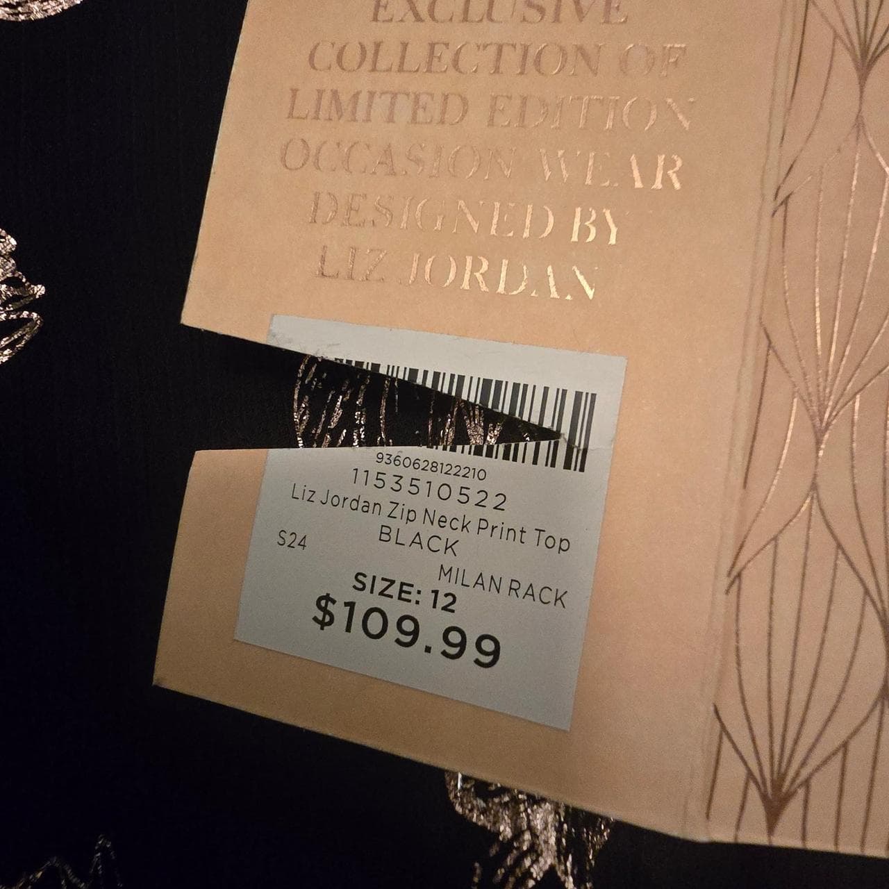 le urban mesh tunic black rose gold floral foil print β photo 8 of 8