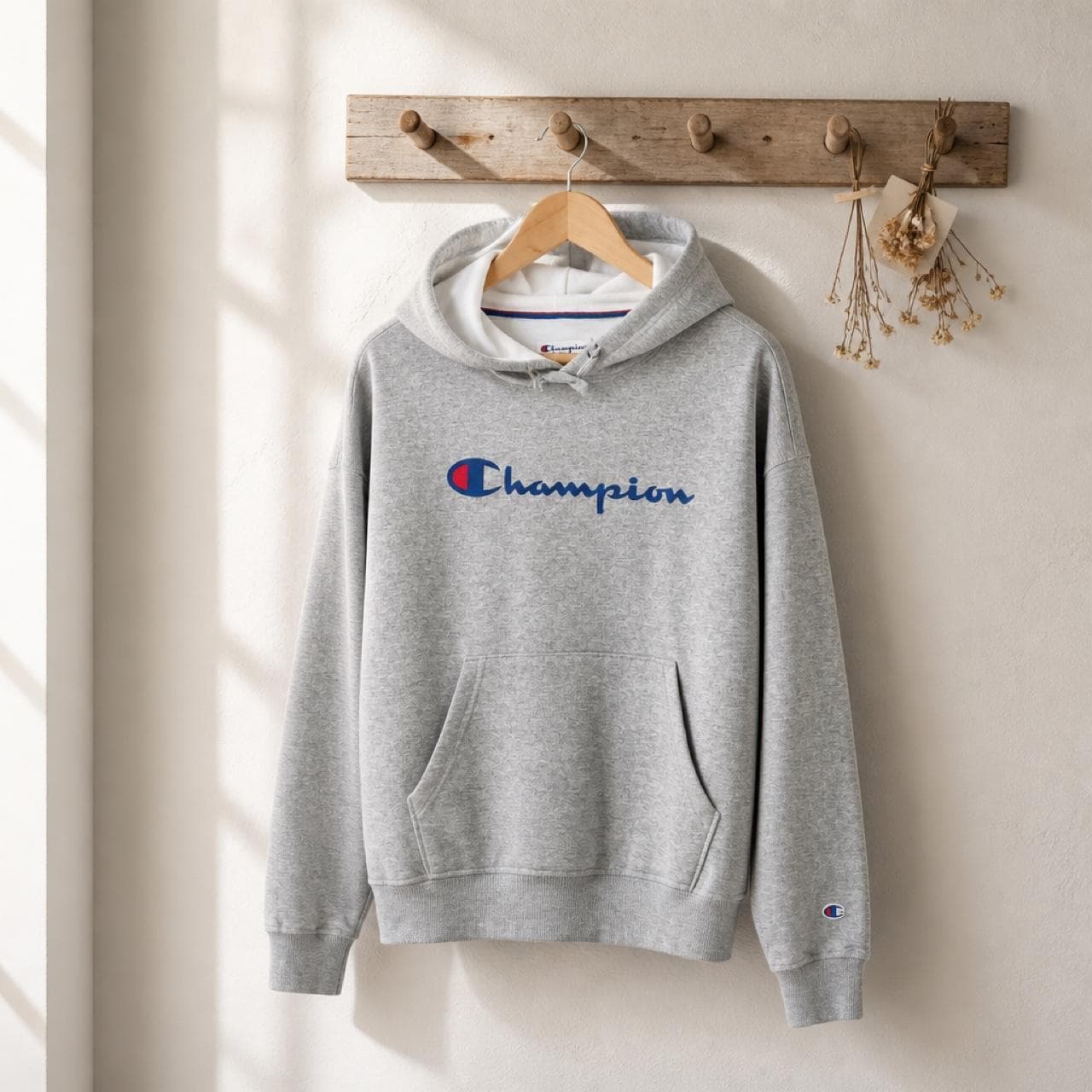 Champion Men’s Fleece Hoodie With Embroidered Logo