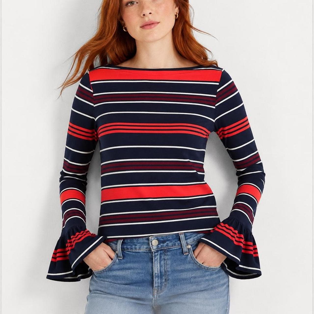 Lauren Ralph Lauren Striped Bell Sleeve Blouse — photo 1 of 5