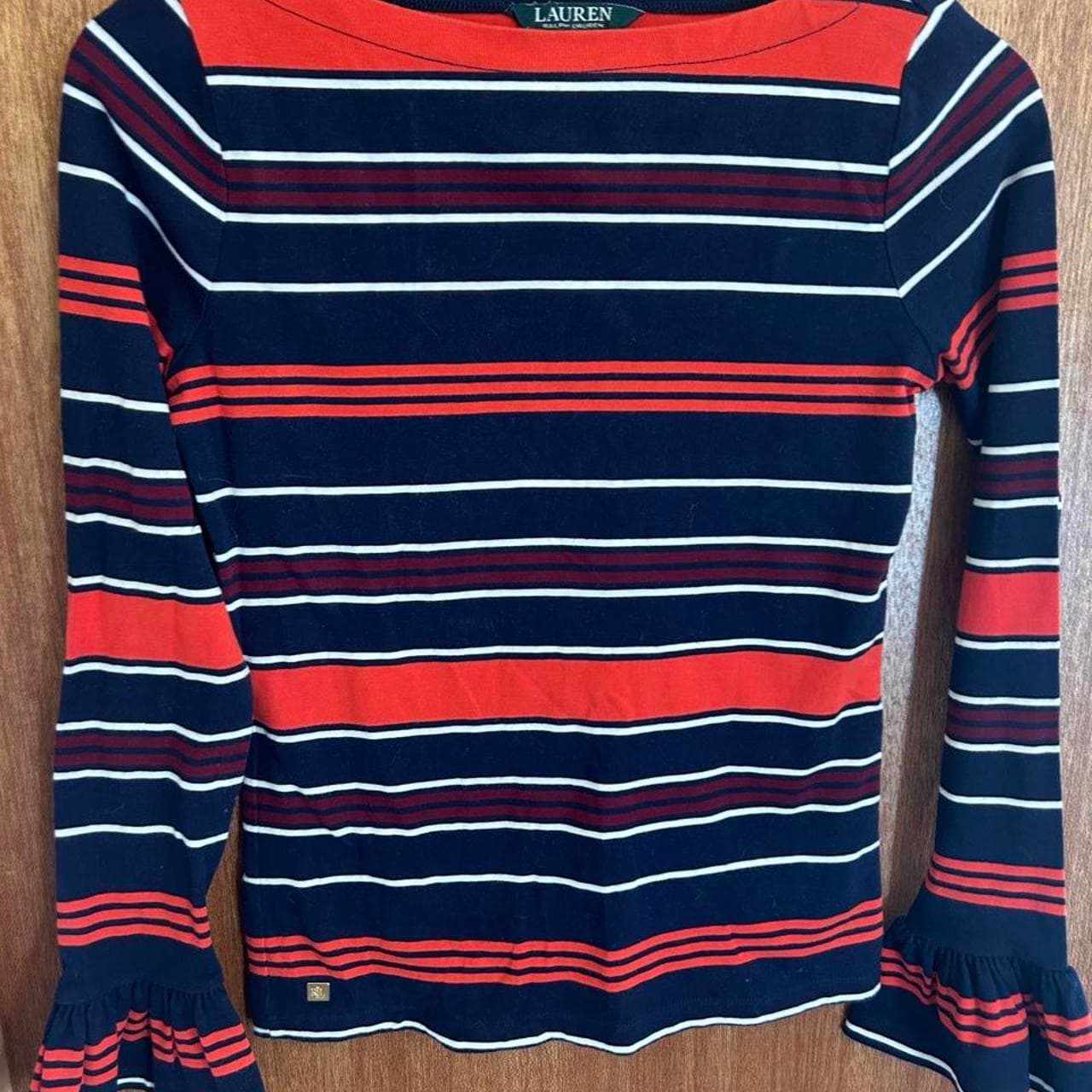 Lauren Ralph Lauren Striped Bell Sleeve Blouse — photo 2 of 5
