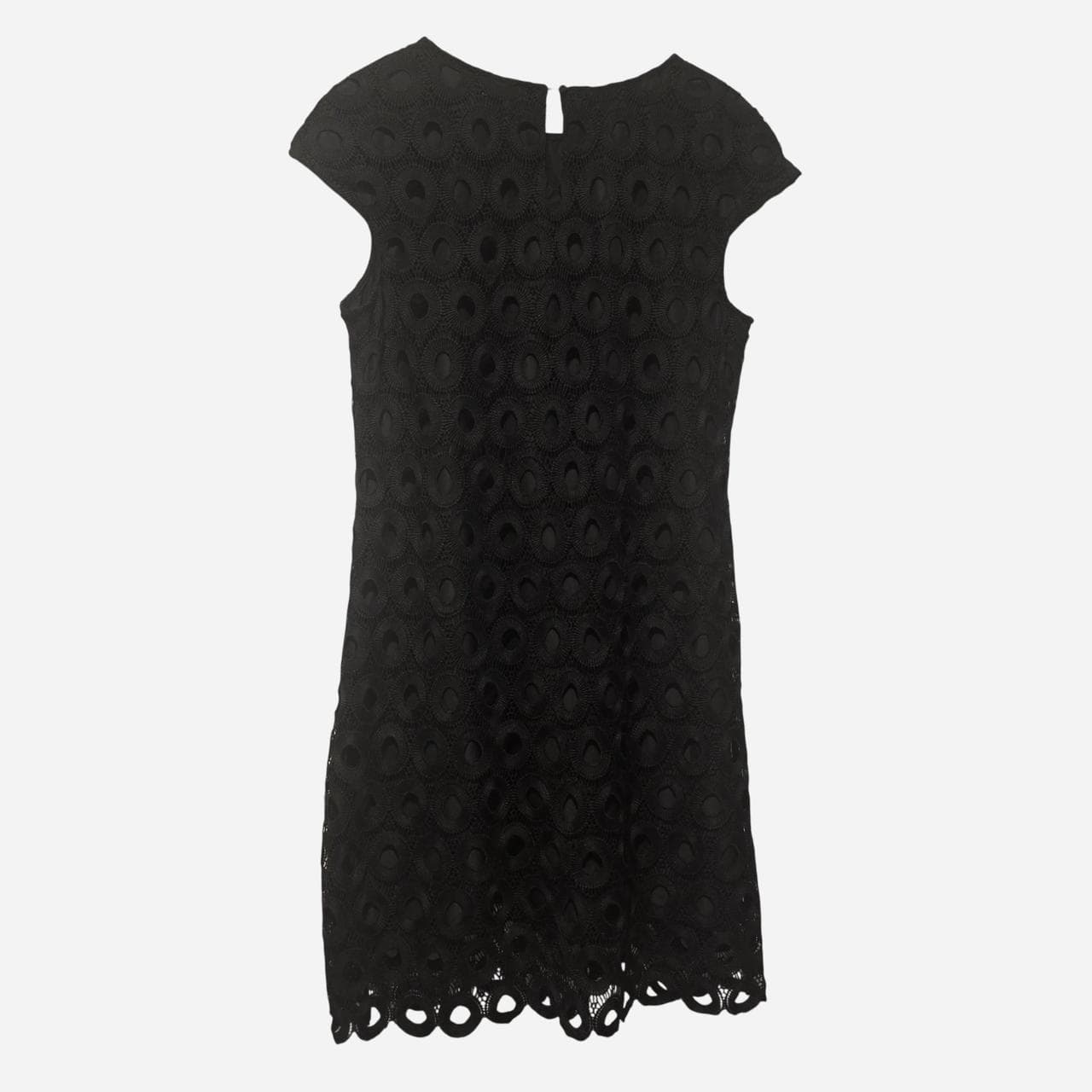 target black eyelet dress cap sleeves scalloped hem โ photo 3 of 6