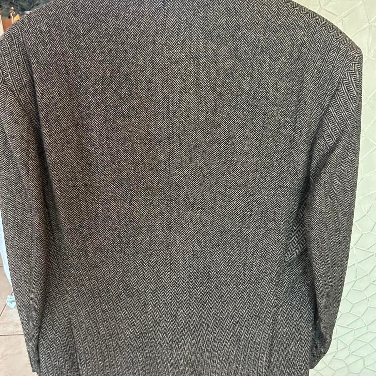 Vintage 70s St Michael Grey Herringbone Wool Tailored Blazer Jacket — photo 6 of 8