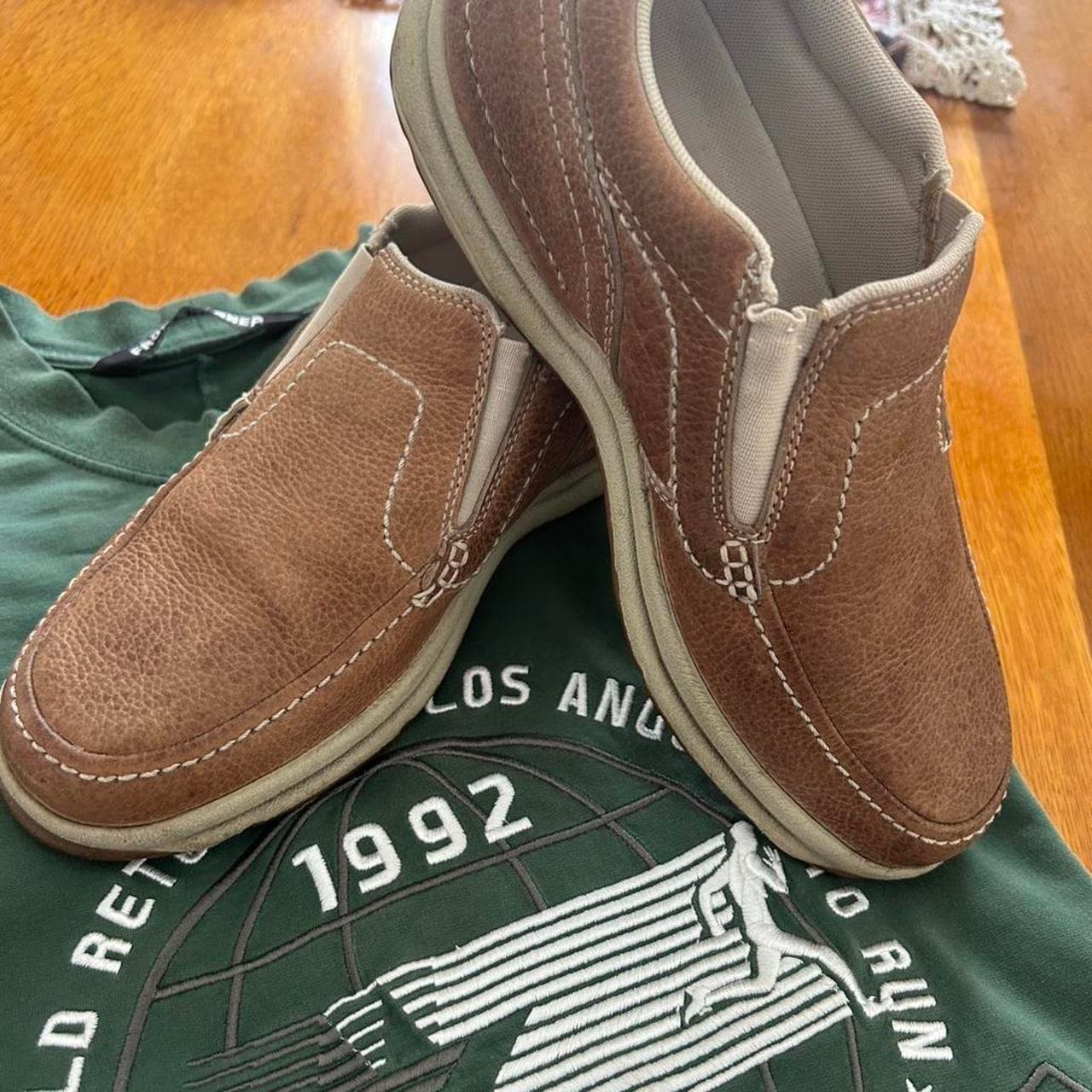 Rockport Brown Leather Slip On Loafers — photo 1 of 6