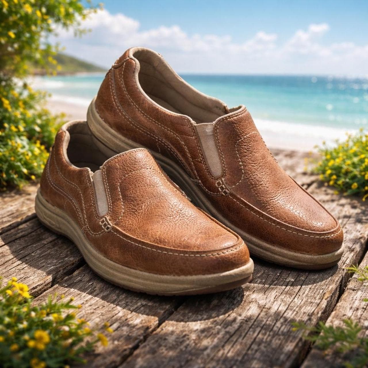 Rockport Brown Leather Slip On Loafers — photo 2 of 6