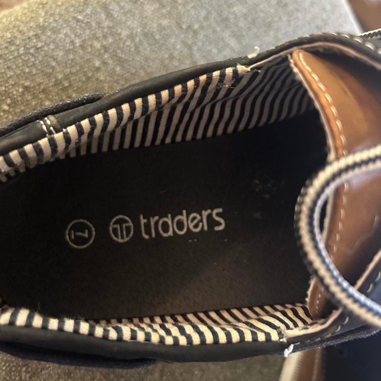 Traders Two-Tone Brown And Navy Classic Boat Shoes — photo 2 of 4