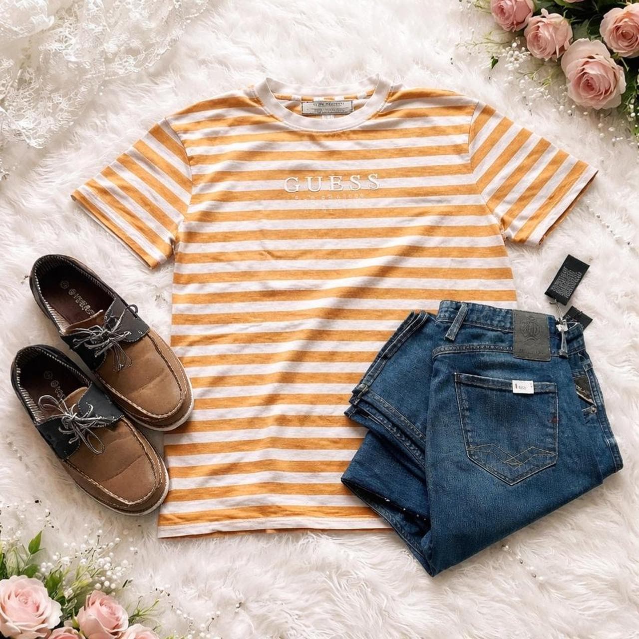 Vintage Guess Los Angeles Striped Long Sleeve T-Shirt — photo 2 of 4