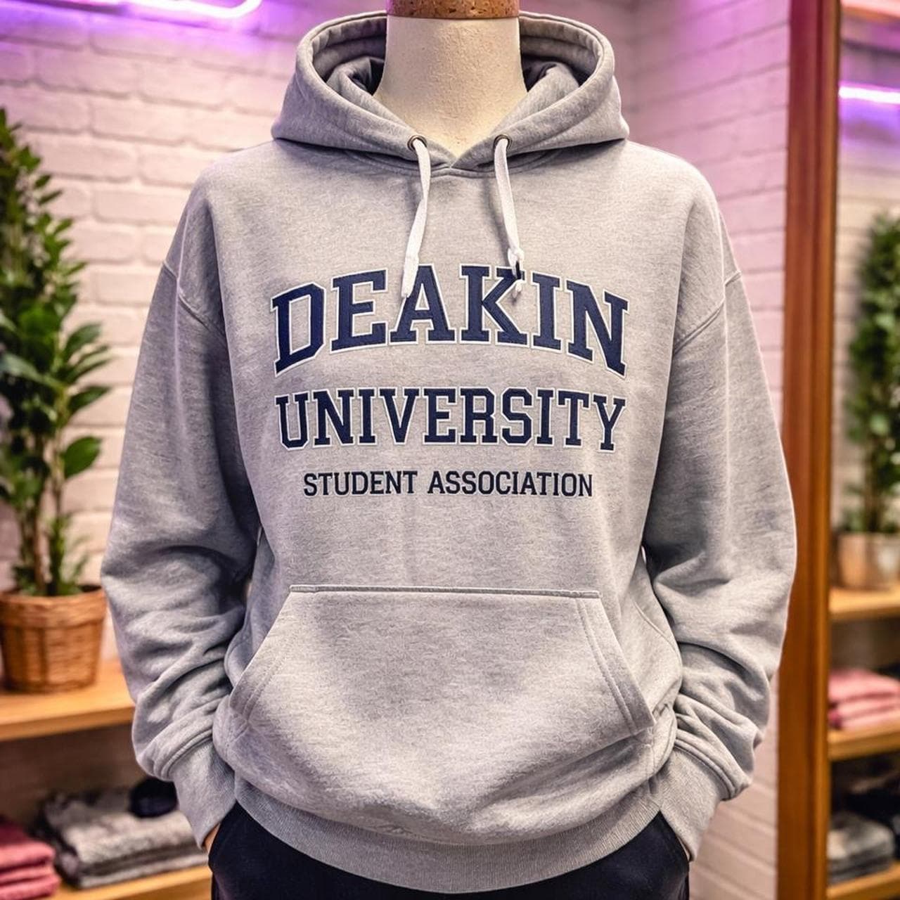 Vintage Style DUSA Deakin University Grey Marle Pullover Hoodie — photo 1 of 4