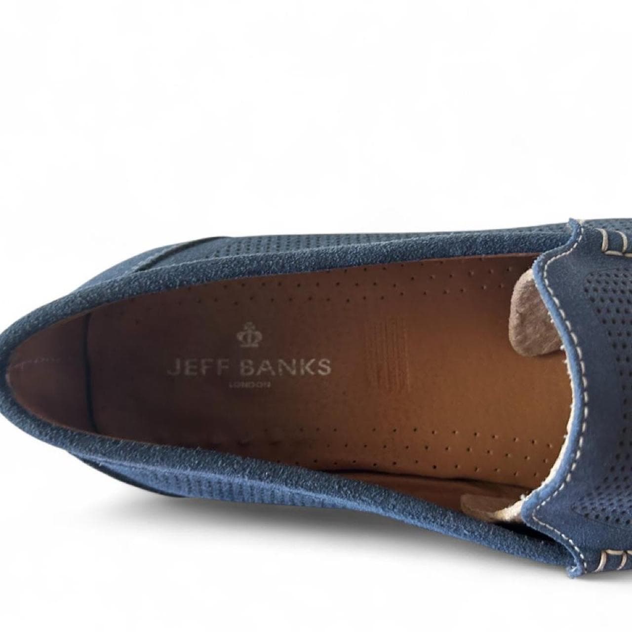 Jeff Banks London Navy Suede Perforated Slip On Driving Loafers — photo 4 of 7