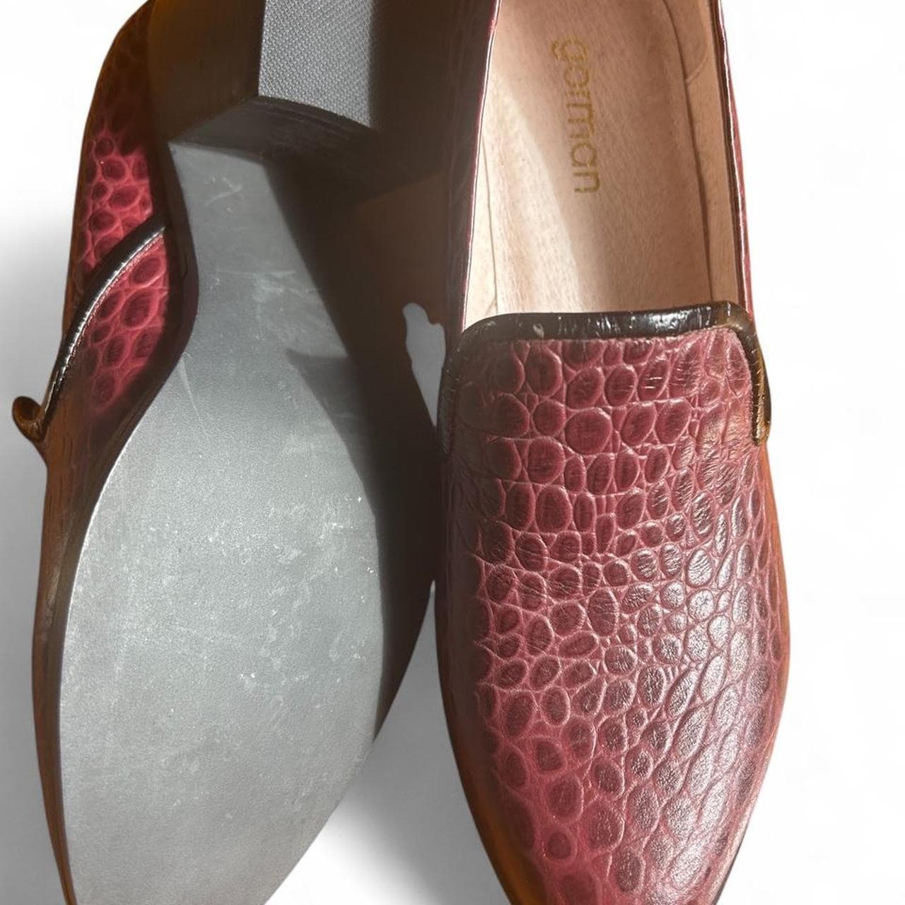 Gorman Burgundy Croc Embossed Slip On Loafers — photo 3 of 5