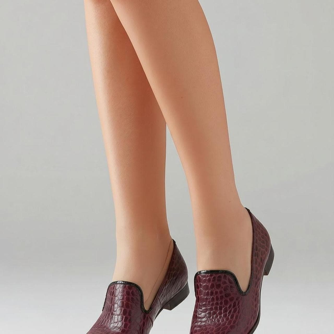 Gorman Burgundy Croc Embossed Slip On Loafers — photo 5 of 5