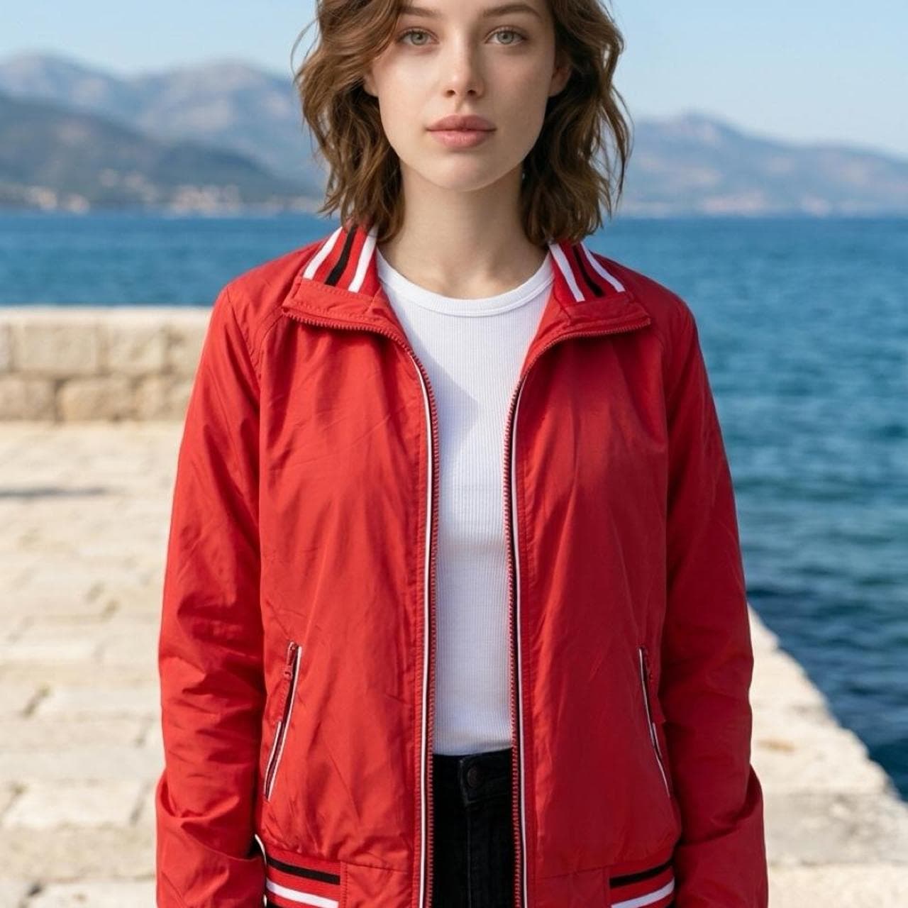 Billabong Women's Lightweight Sporty Jacket In Red — photo 2 of 3