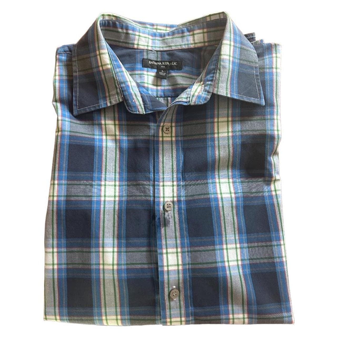 Banana Republic Men's Short Sleeve Button Up Plaid Shirt — photo 2 of 4