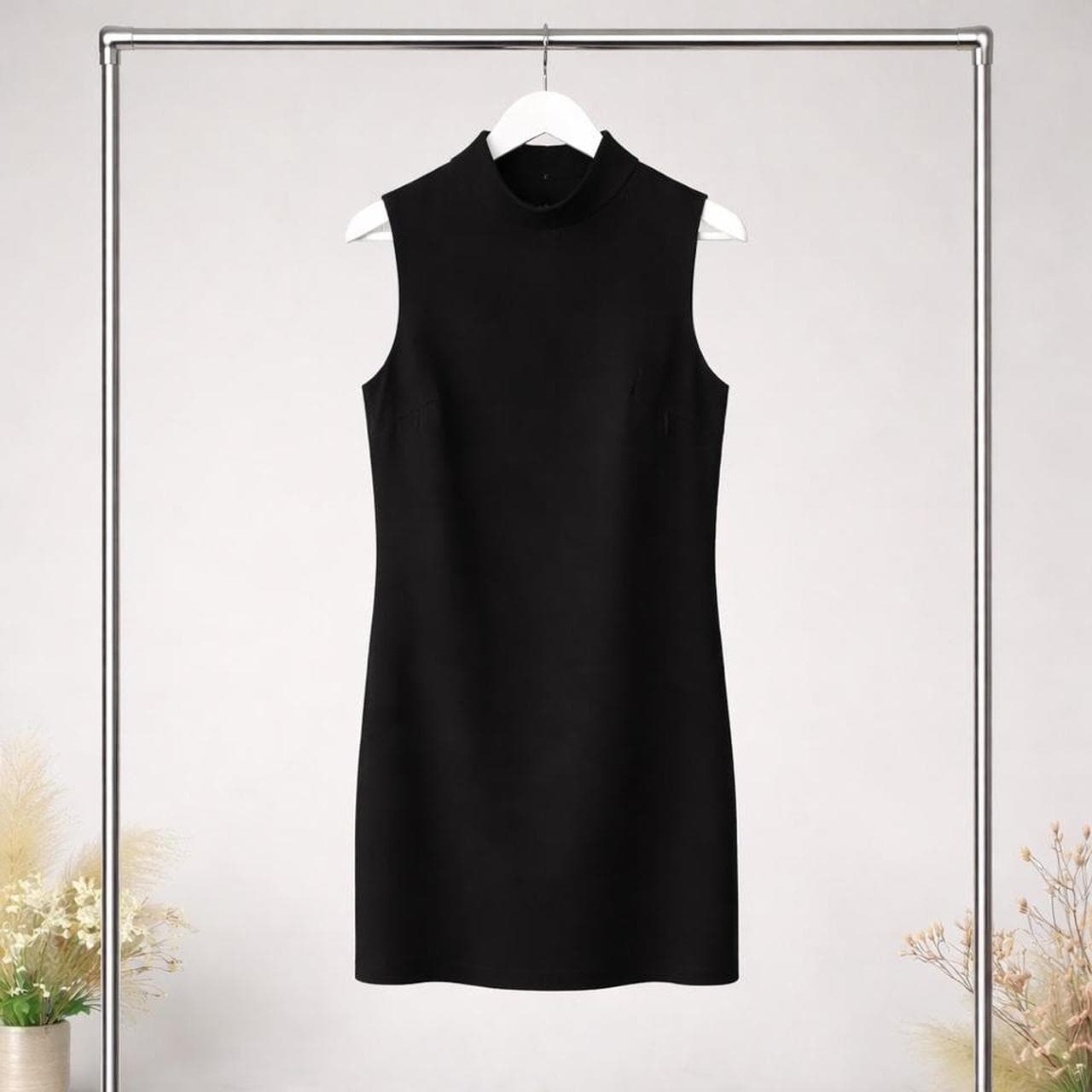 Cynthia Rowley Black Sleeveless High Neck Elegant Dress — photo 1 of 4