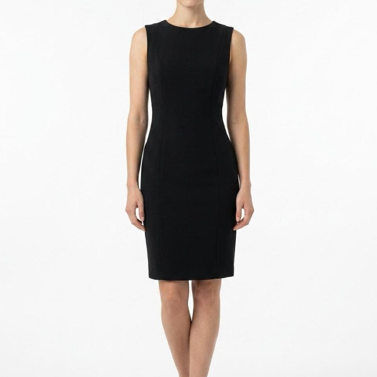 Forcast Black Sleeveless Straight Line Panel Seam Dress — photo 1 of 4