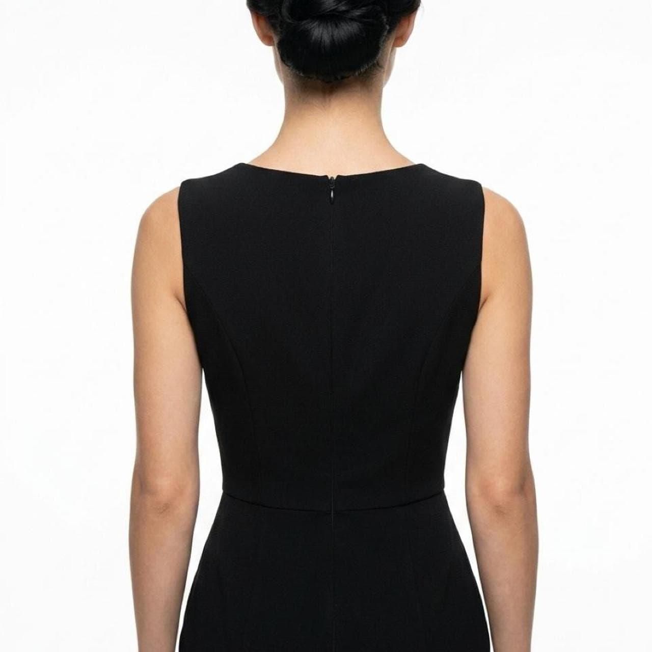 Forcast Black Sleeveless Straight Line Panel Seam Dress — photo 2 of 4
