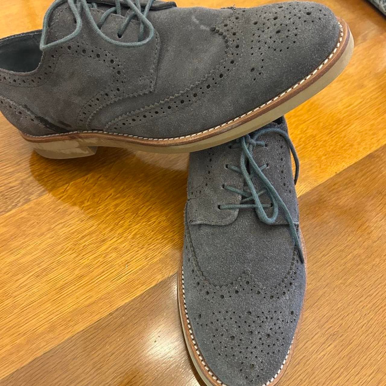 Country Road Briggs Charcoal Grey Suede Lace Up Brogues — photo 5 of 6