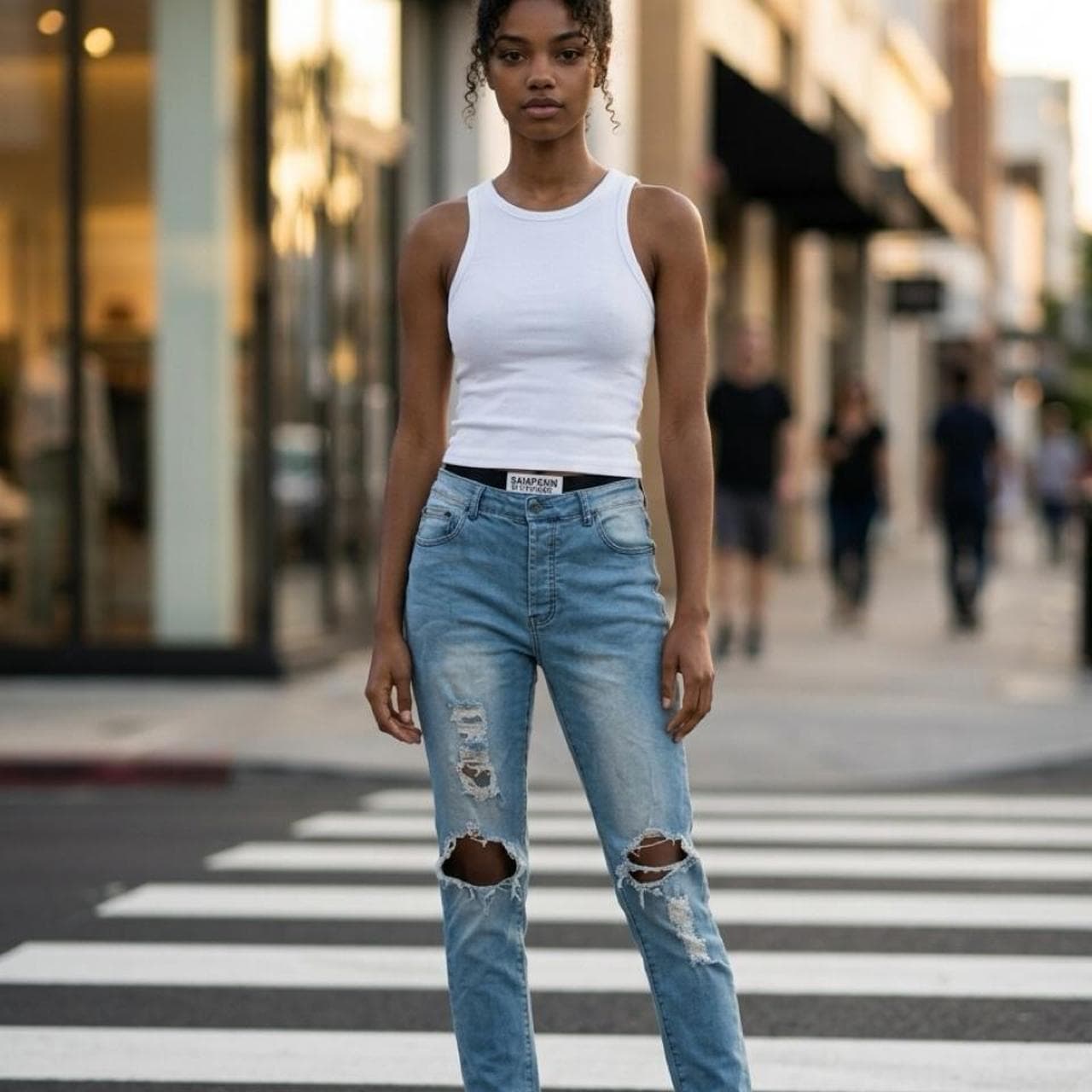 Sampson & Taylor Straight Leg Ripped Distressed Jeans — photo 1 of 6