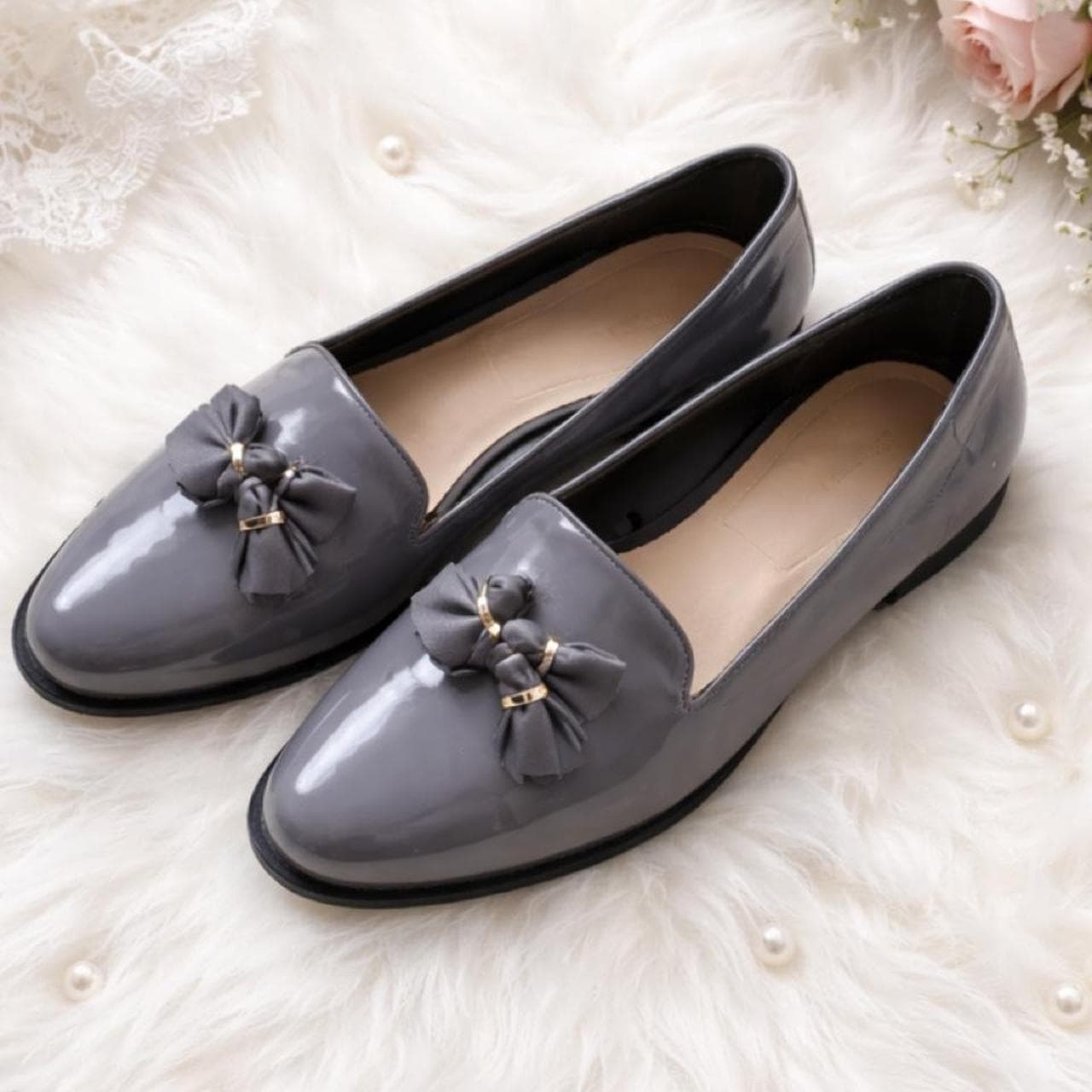 Zara Grey Patent Loafers — photo 2 of 4