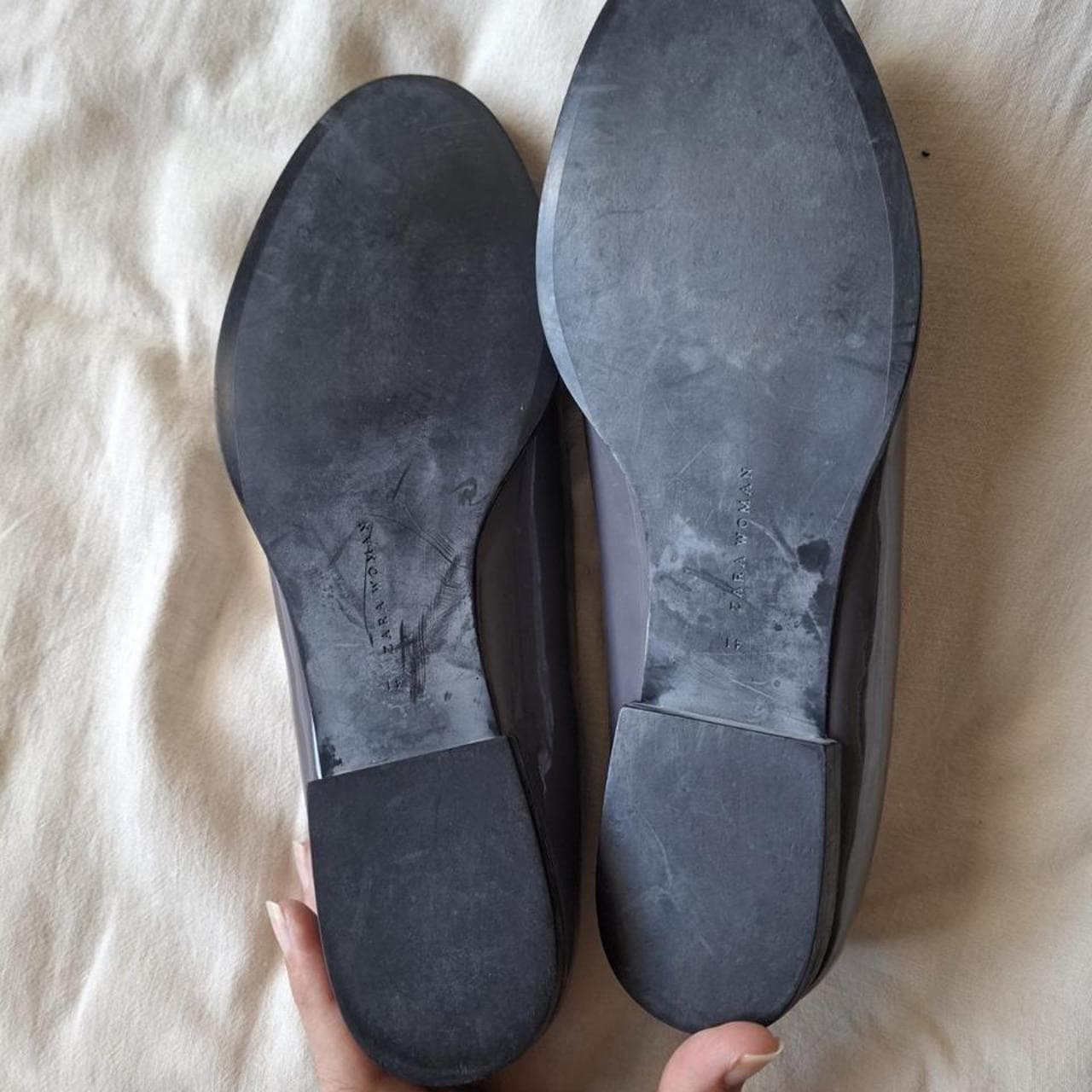 Zara Grey Patent Loafers — photo 4 of 4