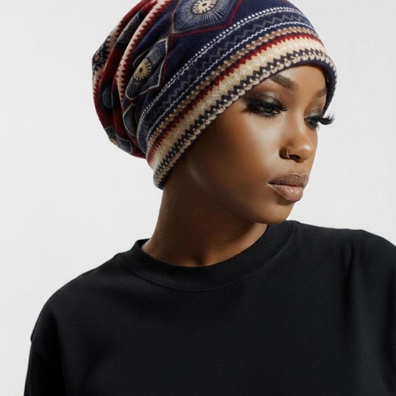 Vintage Unisex Tribal Print Slouch Beanie Hat — photo 1 of 5