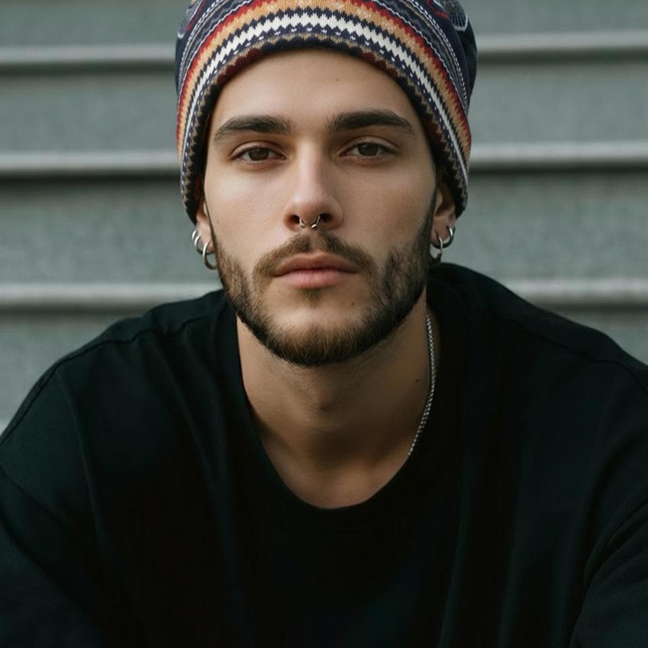 Vintage Unisex Tribal Print Slouch Beanie Hat — photo 2 of 5