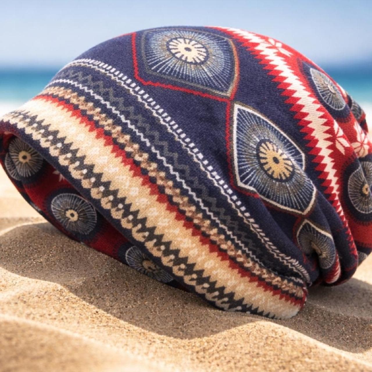 Vintage Unisex Tribal Print Slouch Beanie Hat — photo 3 of 5