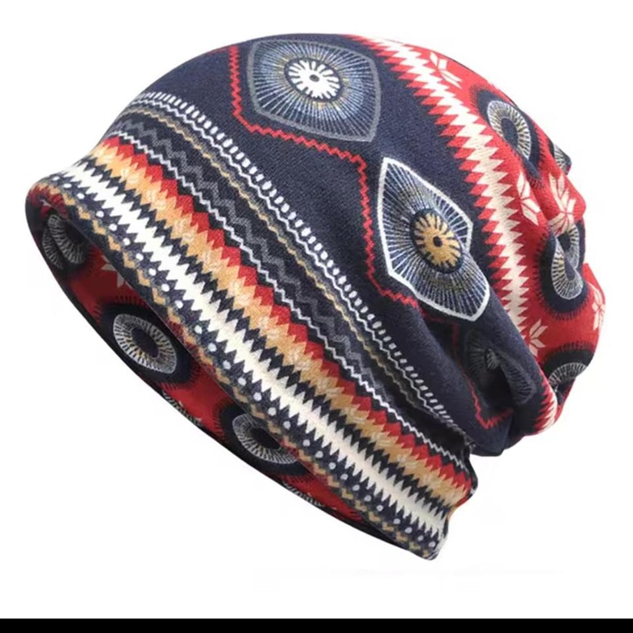 Vintage Unisex Tribal Print Slouch Beanie Hat — photo 5 of 5