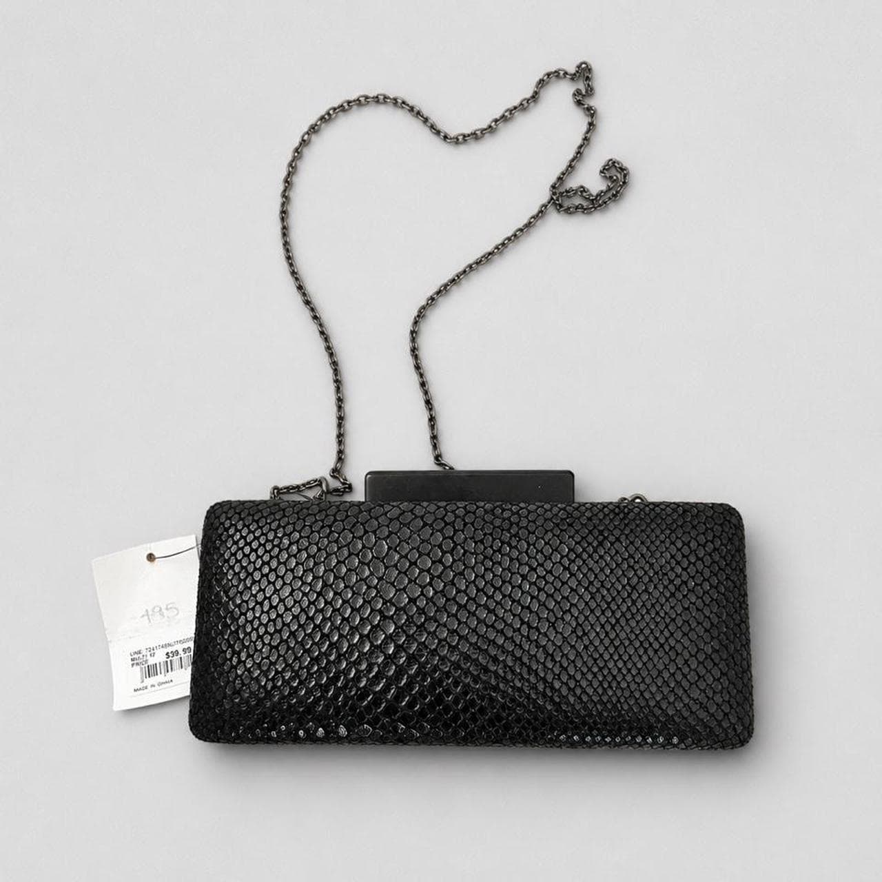 Portmans Evening Clutch Bag Black Shimmer Snake-Print — photo 1 of 4