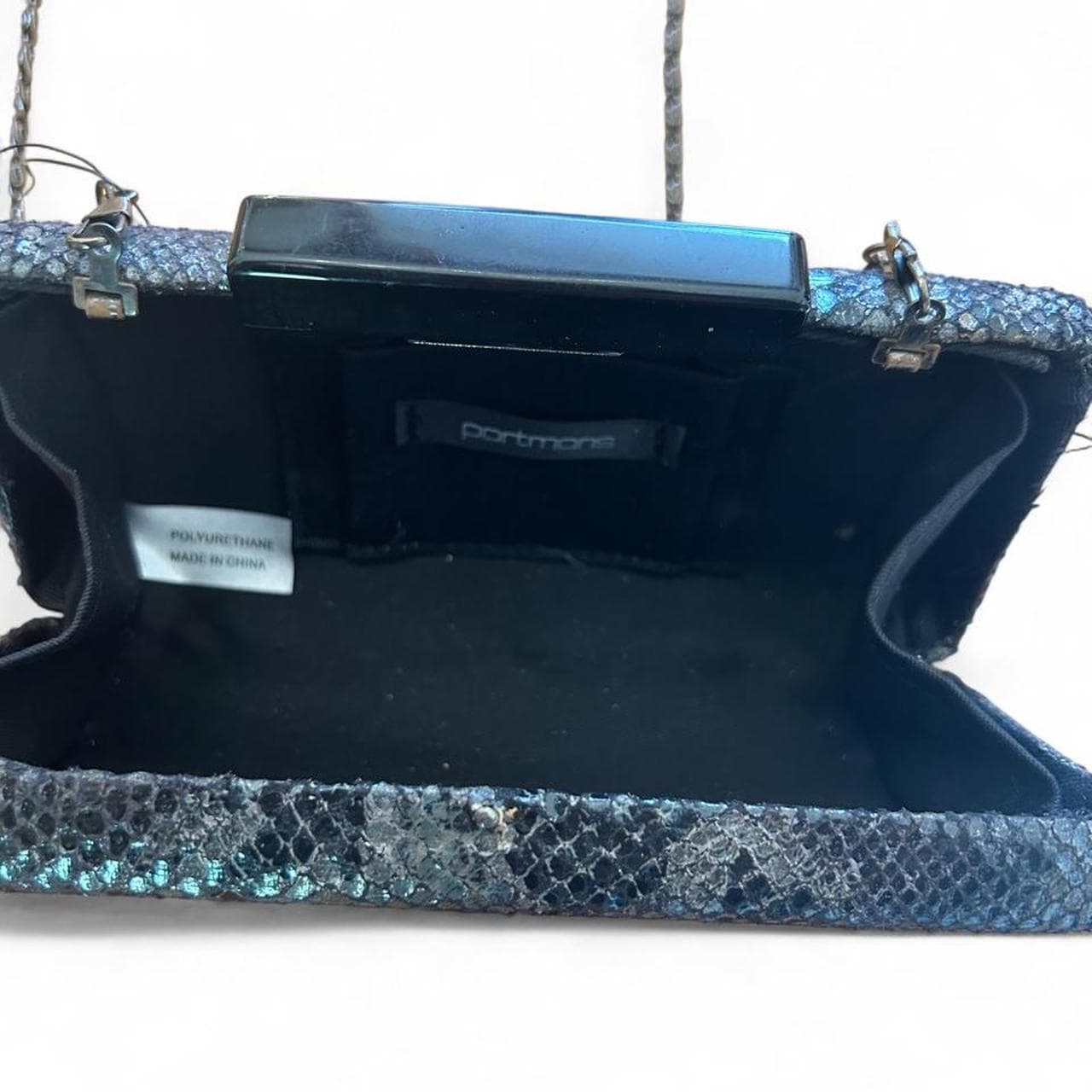 Portmans Evening Clutch Bag Black Shimmer Snake-Print — photo 4 of 4
