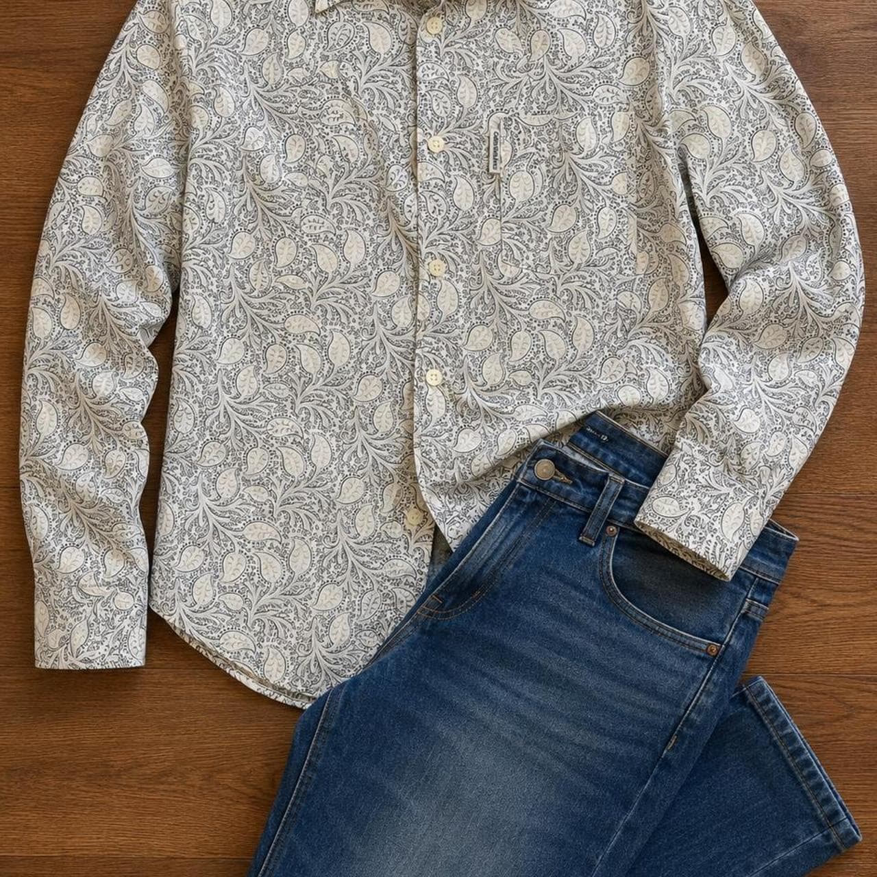 Calvin Klein Jeans Men's Long Sleeve Shirt Blue — photo 2 of 7