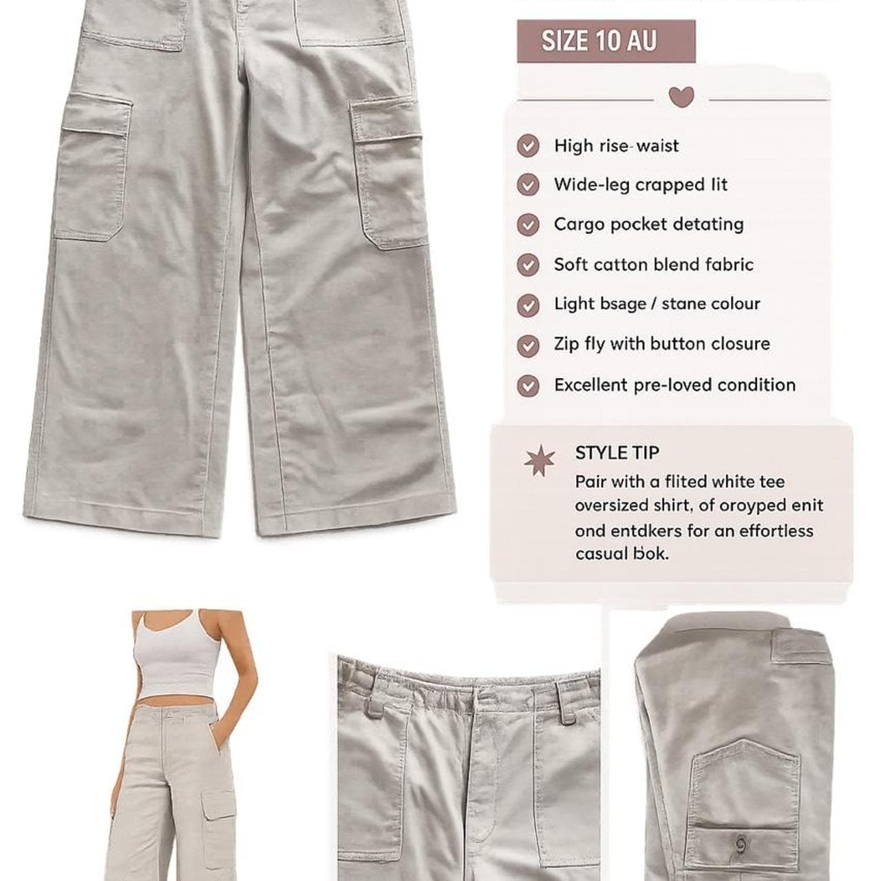 Sportsgirl High-Rise Cargo Chino Pants — photo 1 of 4