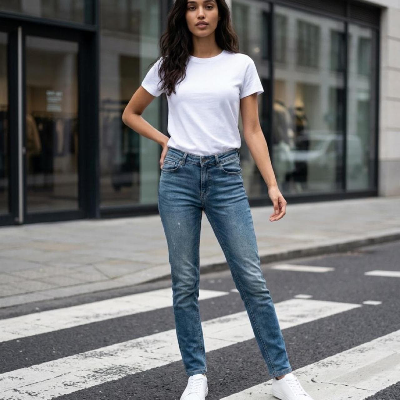 Trenery Women's Straight Leg Jeans Blue Denim — photo 1 of 3