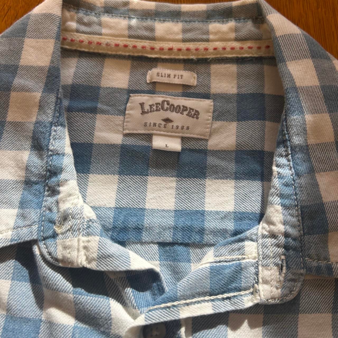Lee Cooper Blue Short Sleeve Check Button Up Shirt — photo 3 of 4