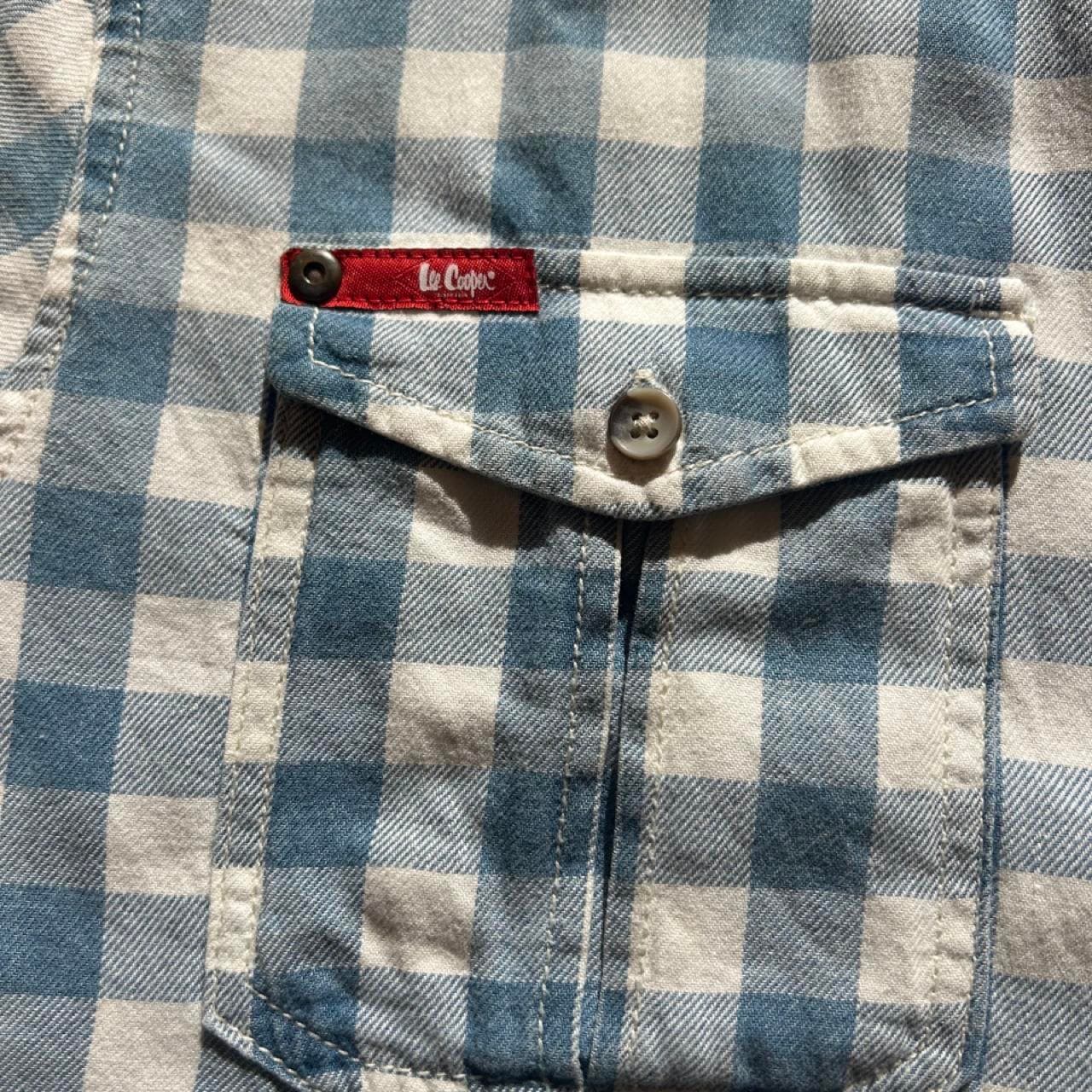 Lee Cooper Blue Short Sleeve Check Button Up Shirt — photo 4 of 4