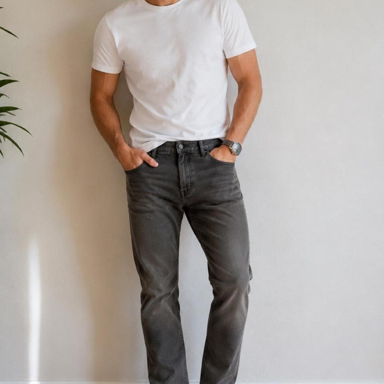 Gap 1969 Slim Fit Grey Washed Denim Jeans — photo 1 of 4