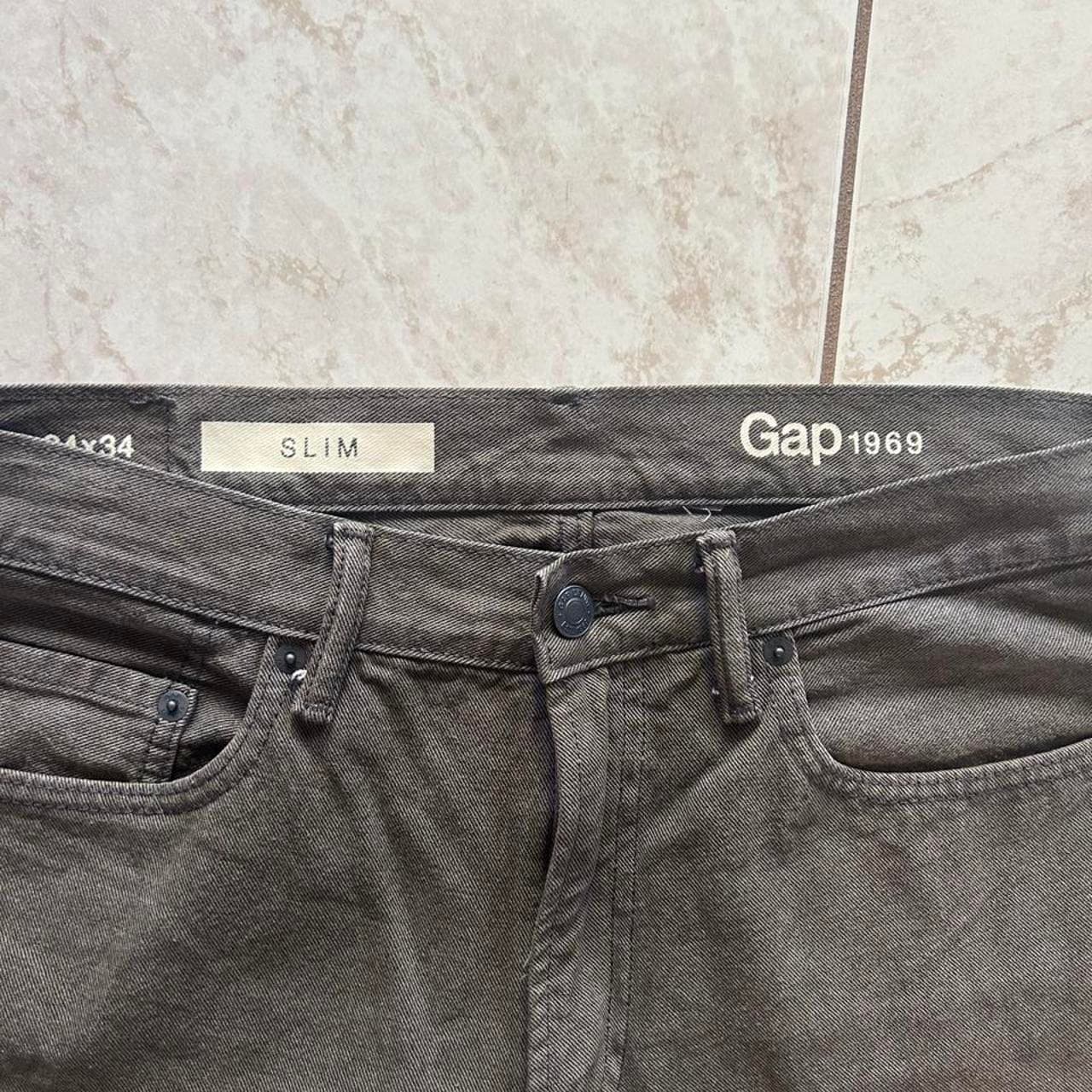 Gap 1969 Slim Fit Grey Washed Denim Jeans — photo 4 of 4
