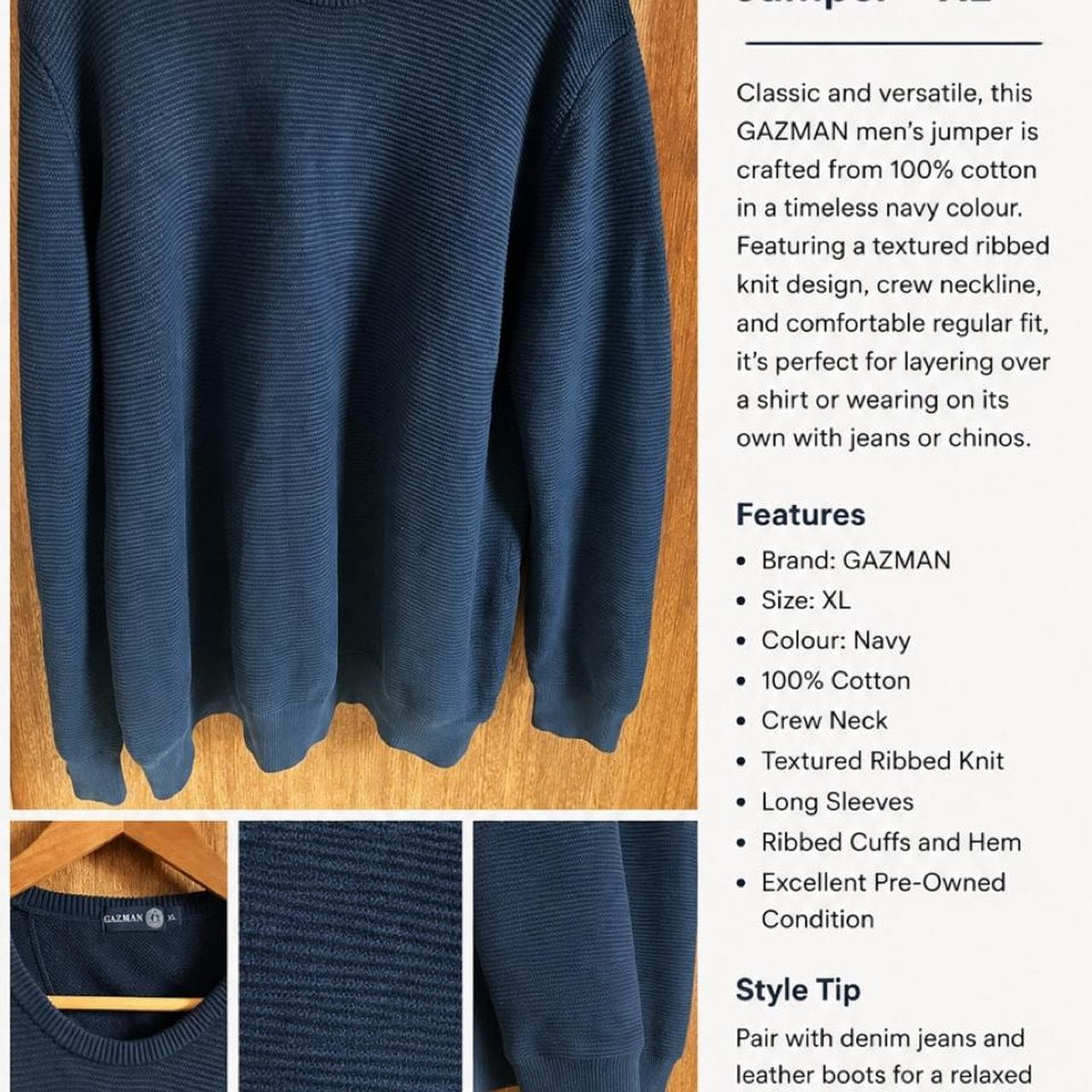 Gazman Men's Textured Crew Neck Cotton Jumper — photo 1 of 4