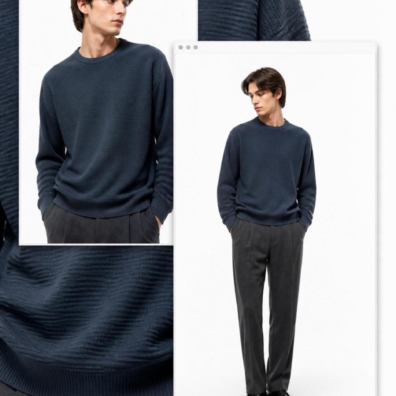 Gazman Men's Textured Crew Neck Cotton Jumper — photo 2 of 4