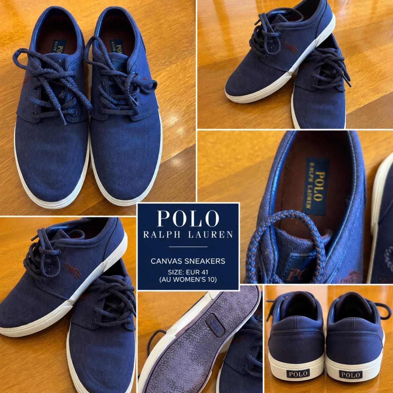 Polo Ralph Lauren Navy Canvas Sneakers — photo 2 of 5
