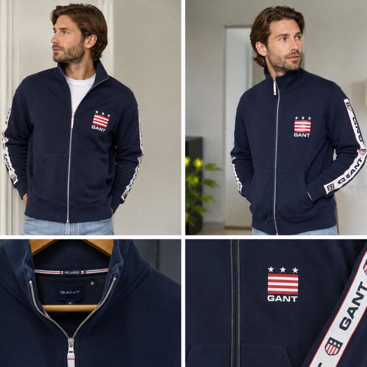 GANT Navy Full Zip Sweatshirt — photo 3 of 4