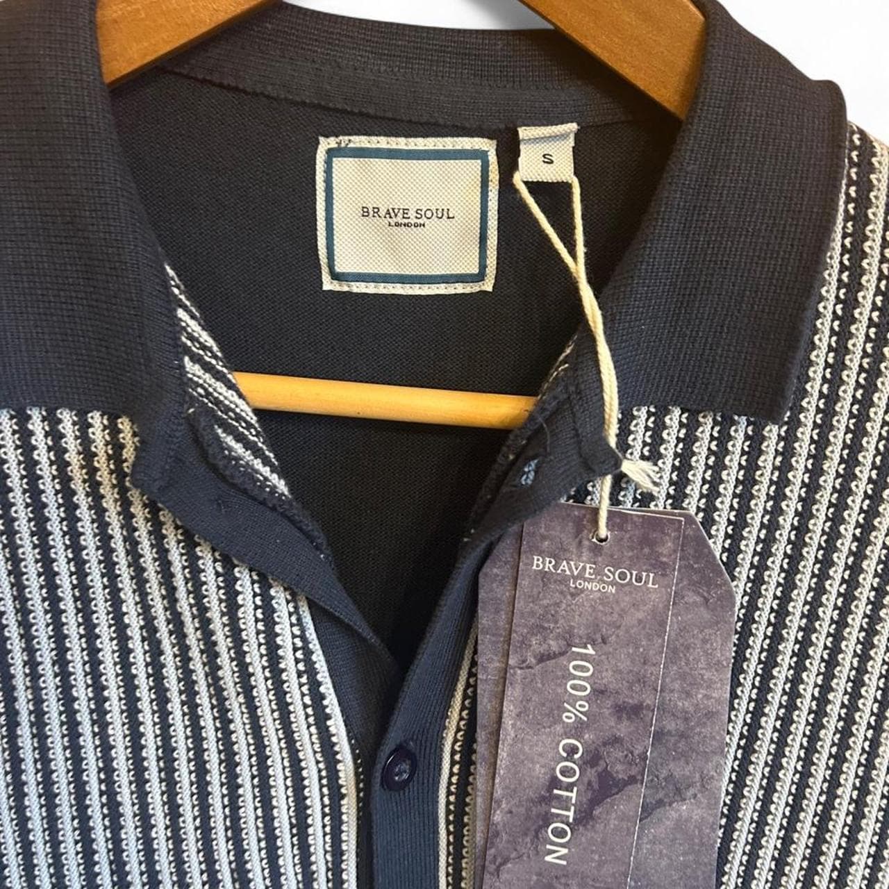Brave Soul London Men's Knitted Button Front Polo Shirt — photo 5 of 6