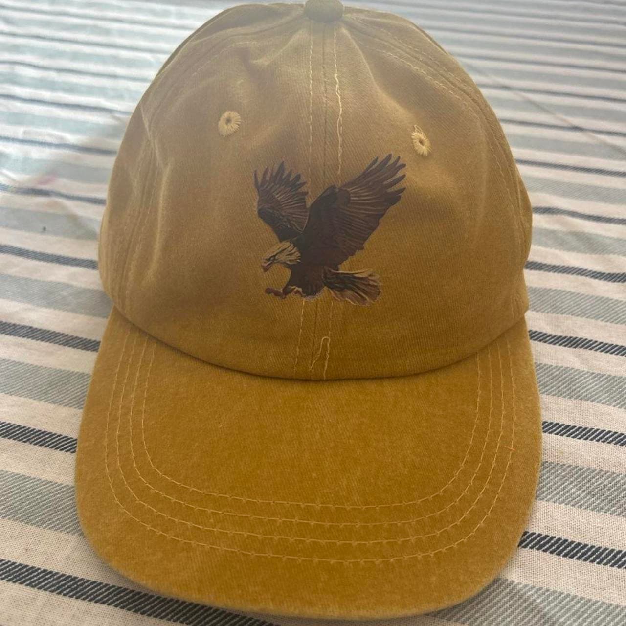 Unisex Vintage-Wash Eagle Graphic Baseball Cap Tan — photo 2 of 3